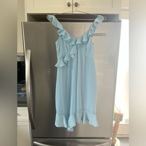 abercrombie blue asymmetrical mini dress
